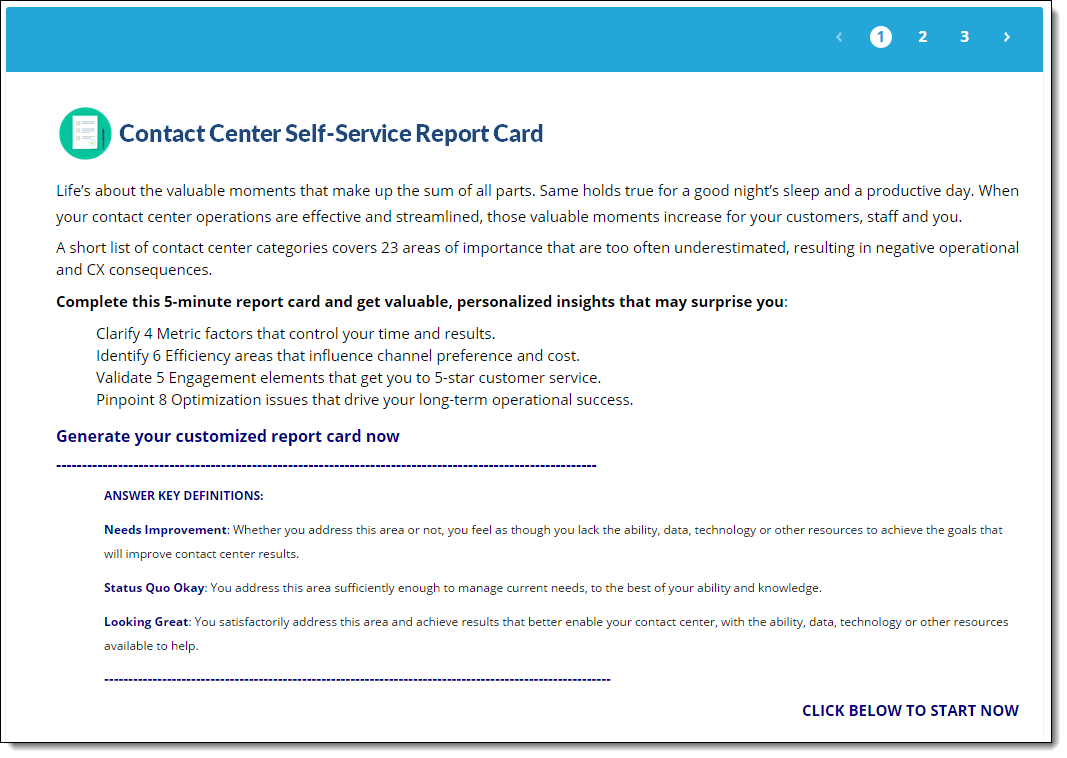 self-service report card survey