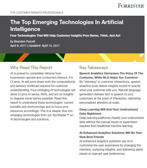 Forrester Top 4 AI Technologies